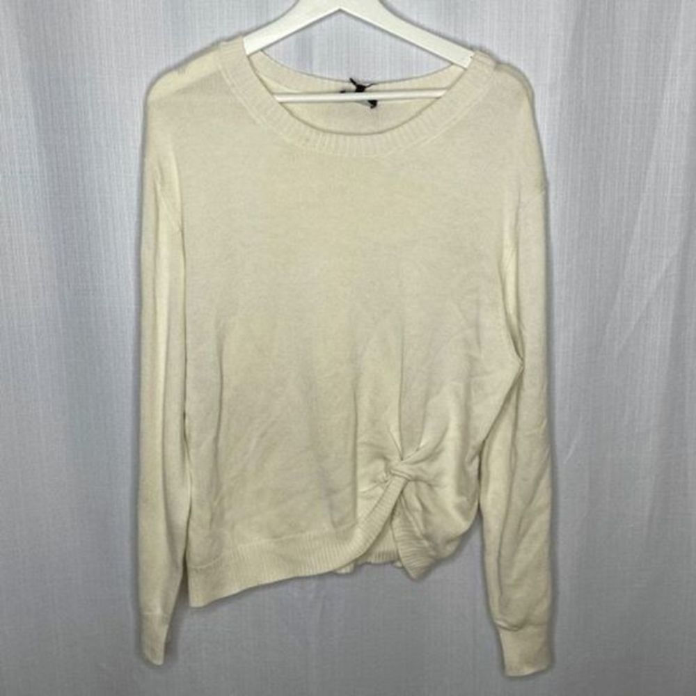7 For All Mankind Ivory‎ Crew Neck Knot Sweater
